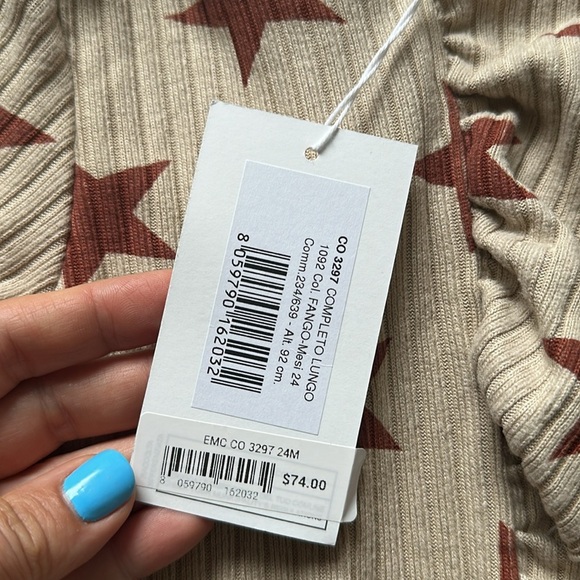 NWT EMC Italian Brand 2 Piece Dress/Pants Matching Baby Girl Star Set 24 Months - Picture 3 of 11